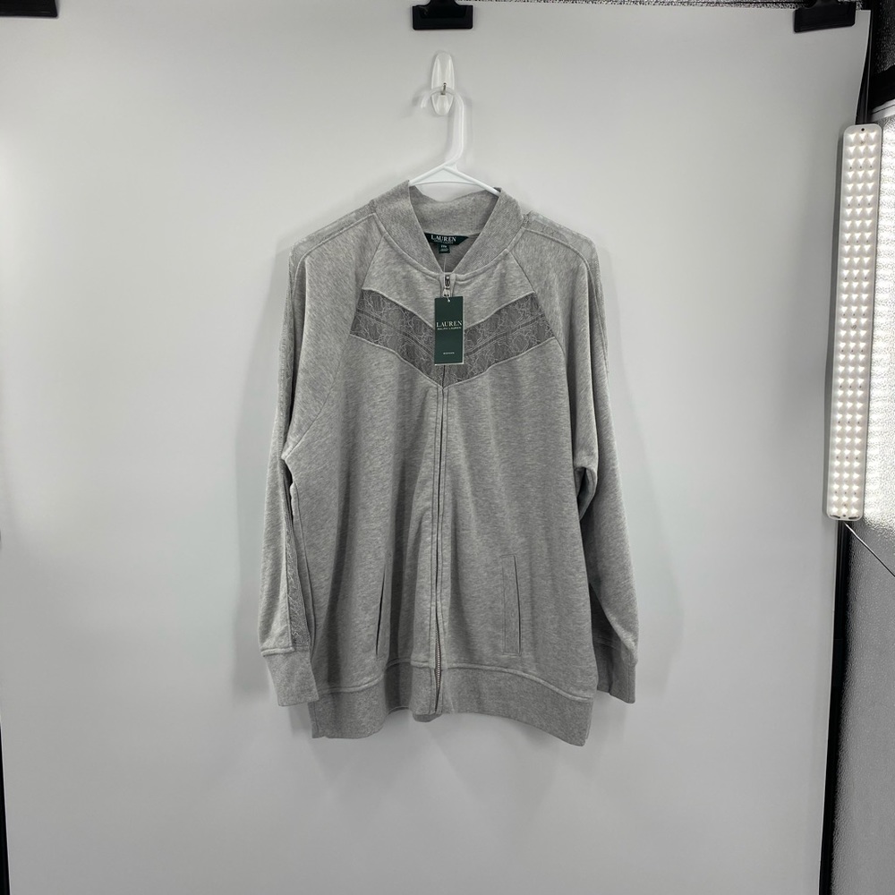 Lauren Ralph Lauren Long Sleeve Lace ‘Grey Heather’ Jacket Woman’s Size 2X